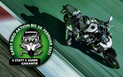 Kawasaki Early Bird Aktion – 2 Jahre Anschlussgarantie inklusive!